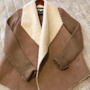 NY&C faux fur and faux suede sweater